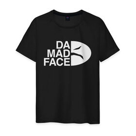Мужская футболка хлопок с принтом Da Mad Face в Санкт-Петербурге, 100% хлопок | прямой крой, круглый вырез горловины, длина до линии бедер, слегка спущенное плечо. | evill | face | mad | north | the | антибренд | злое | злой | лицо | мода | надписи | надпись | норс | норт | смайл | тренд | тренды | фейс | фэйс