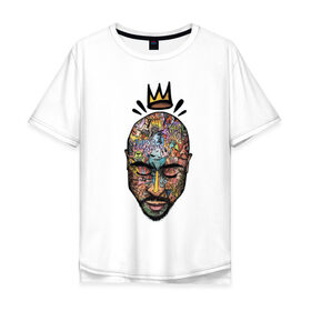 Мужская футболка хлопок Oversize с принтом 2pac Тупак Шакур в Санкт-Петербурге, 100% хлопок | свободный крой, круглый ворот, “спинка” длиннее передней части | 2pac | hip hop | rap | абстракция | граффити | краски | лицо | рэп | тупак | хип хоп | шакур