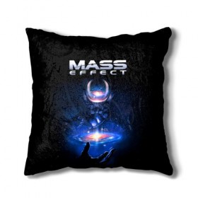 Подушка 3D с принтом Mass Effect в Санкт-Петербурге, наволочка – 100% полиэстер, наполнитель – холлофайбер (легкий наполнитель, не вызывает аллергию). | состоит из подушки и наволочки. Наволочка на молнии, легко снимается для стирки | Тематика изображения на принте: 