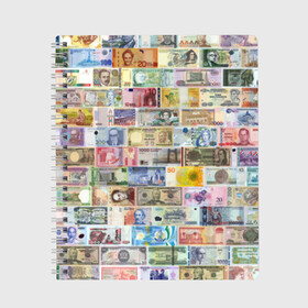 Тетрадь с принтом Деньги мира в Санкт-Петербурге, 100% бумага | 48 листов, плотность листов — 60 г/м2, плотность картонной обложки — 250 г/м2. Листы скреплены сбоку удобной пружинной спиралью. Уголки страниц и обложки скругленные. Цвет линий — светло-серый
 | chf | eur | gbp | jpy | usd | баксы | банкноты | валюта | доллар | евро | купюры | паунд | рубль. | свисси | финансы | фунт стерлингов | швейцарский франк | японская йена