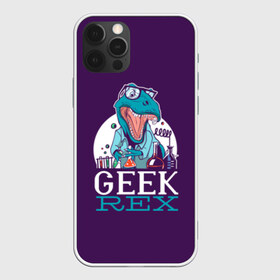 Чехол для iPhone 12 Pro Max с принтом Geek Rex в Санкт-Петербурге, Силикон |  | Тематика изображения на принте: geek | rex | дино | динозавр | рекс | ученый | физик | физика | химик | химия