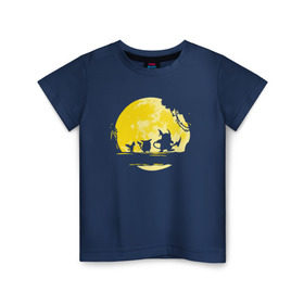 Детская футболка хлопок с принтом Пикачу в Санкт-Петербурге, 100% хлопок | круглый вырез горловины, полуприлегающий силуэт, длина до линии бедер | аниме | луна | пикачу