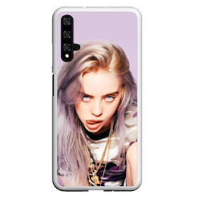 Чехол для Honor 20 с принтом Billie Eilish в Санкт-Петербурге, Силикон | Область печати: задняя сторона чехла, без боковых панелей | bad guy | bellyache | billie eilish | bury a friend | ocean eyes | when we all fall asleep where do we go | билли айлиш | музыка | певица