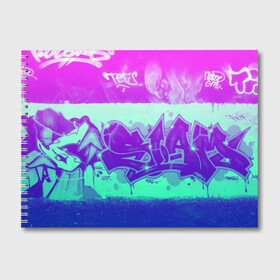Альбом для рисования с принтом color neon collection в Санкт-Петербурге, 100% бумага
 | матовая бумага, плотность 200 мг. | grafiti | paint | street art | urban | город | граффити | искусство | кирпичи | краски | рисунки | стена | улицы | уличное искусство