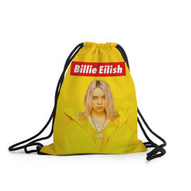 Рюкзак-мешок 3D с принтом Billie Eilish в Санкт-Петербурге, 100% полиэстер | плотность ткани — 200 г/м2, размер — 35 х 45 см; лямки — толстые шнурки, застежка на шнуровке, без карманов и подкладки | bad guy | bellyache | billie eilish | bury a friend | ocean eyes | when we all fall asleep where do we go | билли айлиш | музыка | певица