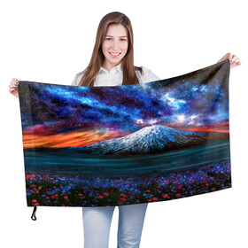Флаг 3D с принтом Космос в Санкт-Петербурге, 100% полиэстер | плотность ткани — 95 г/м2, размер — 67 х 109 см. Принт наносится с одной стороны | nebula | space | star | вселенная | галактика | звезды | земля | космический | космос | планеты | плеяды | пространство