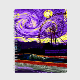 Тетрадь с принтом 21 век в Санкт-Петербурге, 100% бумага | 48 листов, плотность листов — 60 г/м2, плотность картонной обложки — 250 г/м2. Листы скреплены сбоку удобной пружинной спиралью. Уголки страниц и обложки скругленные. Цвет линий — светло-серый
 | art | impressionism | night | painting | planets | sky | stars | style | van gogh | waves | ван гог | вихрь | волны | живопись | звезды | импрессионизм | искусство | краски | небо | ночь | рисунок | стиль
