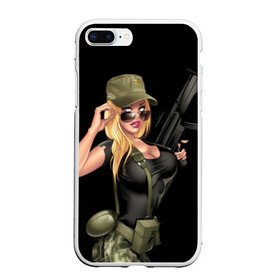 Чехол для iPhone 7Plus/8 Plus матовый с принтом Sexy army girl в Санкт-Петербурге, Силикон | Область печати: задняя сторона чехла, без боковых панелей | army | automatic | beautiful | big | black | blonde | body | camouflage | chest | cool | eyes | girl | holds | perfect | slim | uniform | weapon | автомат | армия | блондинка | большая | глаза | девушка | держит | идеальное | камуфляж | красивая