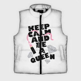 Мужской жилет утепленный 3D с принтом Keep calm and be a queen в Санкт-Петербурге,  |  | appeal | be | diamonds | faceted | font | inscription | keep calm | motto | pink | precious | princess | queen | slogan | stones | text | алмазы | блеск | бриллианты | будь | губн | девиз | драгоценные | камни | королева | лозунг | надпись | помада | приз