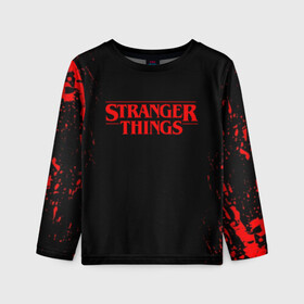 Детский лонгслив 3D с принтом STRANGER THINGS в Санкт-Петербурге, 100% полиэстер | длинные рукава, круглый вырез горловины, полуприлегающий силуэт
 | 011 | eleven | friends don t lie | netflix | stranger things | демогоргон | нетфликс | одиннадцатая | очень странные дела | сезон 3 | сериалы