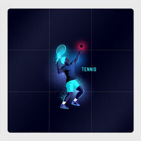 Магнитный плакат 3Х3 с принтом TENNIS NEON в Санкт-Петербурге, Полимерный материал с магнитным слоем | 9 деталей размером 9*9 см | neon | sport | tennis | неон | неоновый | спорт | спортсмен | теннис