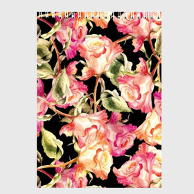 Скетчбук с принтом Розы в Санкт-Петербурге, 100% бумага
 | 48 листов, плотность листов — 100 г/м2, плотность картонной обложки — 250 г/м2. Листы скреплены сверху удобной пружинной спиралью | art | background | black | flora | flowers | leaves | nature | painting | pattern | petals | pink | plants | red | roses | watercolor | акварель | живопись | искусство | красные | лепестки | листья | природа | растения | розовые | розы | узор | флора | фо