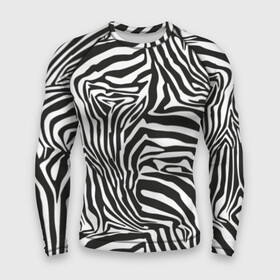 Мужской рашгард 3D с принтом Полосы зебры в Санкт-Петербурге,  |  | abstraction | african | animal | black and white | camouflage | disguise | skin | stripes | zebra | абстракция | африканская | животное | зебры | камуфляж | маскировка | полосы | черно белый