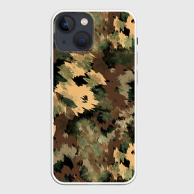 Чехол для iPhone 13 mini с принтом Камуфляж в Санкт-Петербурге,  |  | abstraction | army | autumn | brown | camouflage | disguise | fishing | green | khaki | nature | spots | абстракция | армия | зеленый | камуфляж | коричневый | маскировка | осень | охота | природа | пятна | рыбалка | хаки