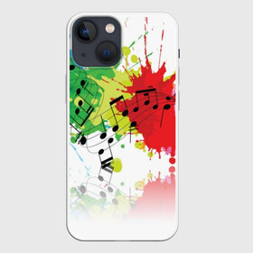 Чехол для iPhone 13 mini с принтом Ноты color в Санкт-Петербурге,  |  | music | абстракция | книга | листы | музыка | музыкальный | ноты | произведение | страница | тетрадь