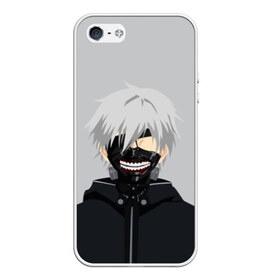 Чехол для iPhone 5/5S матовый с принтом Kaneki Ken в Санкт-Петербурге, Силикон | Область печати: задняя сторона чехла, без боковых панелей | ghoul | kaneki | ken | tokyo | гуль | канеки | кен | токийский