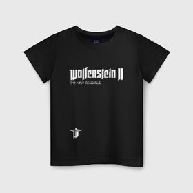 Детская футболка хлопок с принтом Wolfenstein2: The New Colossus в Санкт-Петербурге, 100% хлопок | круглый вырез горловины, полуприлегающий силуэт, длина до линии бедер | game | new colossus | new order | wolfenstein | youngblood | би джей | волчий камень | вольфенштайн | вольфенштейн | германия | игра | немец | шутер