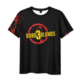 Мужская футболка 3D с принтом BORDERLANDS 3 в Санкт-Петербурге, 100% полиэфир | прямой крой, круглый вырез горловины, длина до линии бедер | 2k | apocalypsis | borderlands | borderlands 3 | fanstastic | game | logo | pandora | play | апокалипсис | бордерлендс | игра | лого | пандора | фантастика