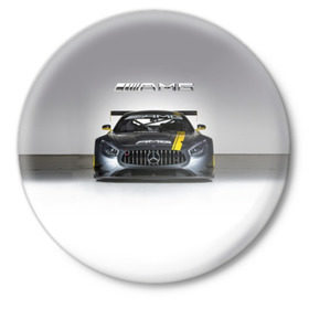 Значок с принтом AMG Motorsport в Санкт-Петербурге,  металл | круглая форма, металлическая застежка в виде булавки | amg | car | mercedes benz | mersedes | motorsport | power | race | автомобиль | автоспорт | гонка | мерседес | мощь