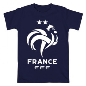 Мужская футболка хлопок с принтом Сборная Франции в Санкт-Петербурге, 100% хлопок | прямой крой, круглый вырез горловины, длина до линии бедер, слегка спущенное плечо. | fff | france | les bleus | les tricolores | сборная франции | сборная франции по футболу | форма | франузская | франузская сборная | франция | французы