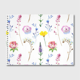 Альбом для рисования с принтом Полевые цветы в Санкт-Петербурге, 100% бумага
 | матовая бумага, плотность 200 мг. | акварель | мода | стиль | цветочки | цветы