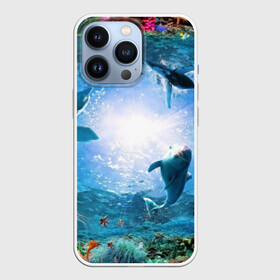 Чехол для iPhone 13 Pro с принтом Дельфины в Санкт-Петербурге,  |  | fish | аква | аквариум | вода | кораллы | море | океан | ракушки | рыбки | рыбы