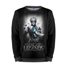 Мужской свитшот 3D с принтом League of Legends, Ezreal в Санкт-Петербурге, 100% полиэстер с мягким внутренним слоем | круглый вырез горловины, мягкая резинка на манжетах и поясе, свободная посадка по фигуре | ezreal | league of legends | lol | игры | киберспорт | компьютерные игры | лига легенд | эзреаль