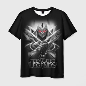 Мужская футболка 3D с принтом League of Legends, Zed в Санкт-Петербурге, 100% полиэфир | прямой крой, круглый вырез горловины, длина до линии бедер | league of legends | lol | zed | зед | игры | киберспорт | компьютерные игры | лига легенд