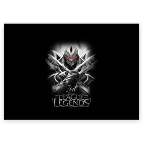 Поздравительная открытка с принтом League of Legends, Zed в Санкт-Петербурге, 100% бумага | плотность бумаги 280 г/м2, матовая, на обратной стороне линовка и место для марки
 | league of legends | lol | zed | зед | игры | киберспорт | компьютерные игры | лига легенд