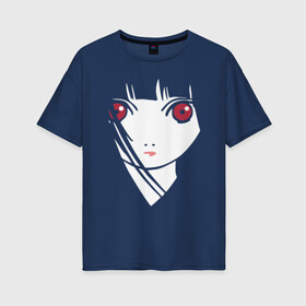 Женская футболка хлопок Oversize с принтом Anime Лицо в Санкт-Петербурге, 100% хлопок | свободный крой, круглый ворот, спущенный рукав, длина до линии бедер
 | ahegao | anime | eyes | face | senpai | аниме | анимэ | ахегао | глаза | лицо | сhan | сенпай | тян | тянка
