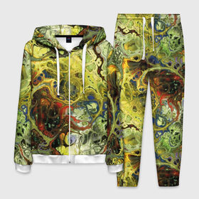 Мужской костюм 3D с принтом Кислотные разводы в Санкт-Петербурге, 100% полиэстер | Манжеты и пояс оформлены тканевой резинкой, двухслойный капюшон со шнурком для регулировки, карманы спереди | acid | art | blue | bright | camouflage | colors | disguise | divorces | gold | green | multi colored | red | shimmer | зелёный | золотой | искусство | камуфляж | кислотные | красный | маскировка | мерцание | разводы | разноцветное | синий | цвета