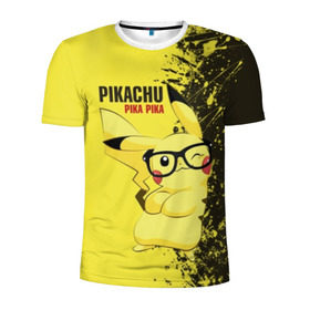 Мужская футболка 3D спортивная с принтом Pikachu Pika Pika в Санкт-Петербурге, 100% полиэстер с улучшенными характеристиками | приталенный силуэт, круглая горловина, широкие плечи, сужается к линии бедра | pika | pikachu | аниме | детская | детям | игры | молния | мышка | мышь | пика | пикачу | покемон | покемоны