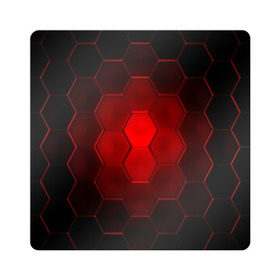 Магнит виниловый Квадрат с принтом СТАЛЬНЫЕ СОТЫ(КРАСНЫЙ) в Санкт-Петербурге, полимерный материал с магнитным слоем | размер 9*9 см, закругленные углы | Тематика изображения на принте: abstraction | geometry | hexagon | techno | абстракция | броня | геометрия | краски | неон | неоновый | сетка | соты | стальная броня | текстура | шестигранники