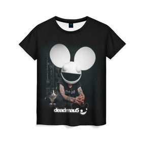 Женская футболка 3D с принтом Deadmau5 в Санкт-Петербурге, 100% полиэфир ( синтетическое хлопкоподобное полотно) | прямой крой, круглый вырез горловины, длина до линии бедер | dead | deadmau5 | dj | electro | house | joel | mouse | progressive | thomas | zimmerman | дедмаус | джоэль | диджей | мёртвая | мышь | прогрессив | томас | хаус | циммерман | электро