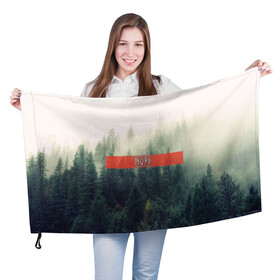 Флаг 3D с принтом Северный лес в Санкт-Петербурге, 100% полиэстер | плотность ткани — 95 г/м2, размер — 67 х 109 см. Принт наносится с одной стороны | forest | nord | north | pagan | vikikngs | викинги | лес | лесник | норд | один | север | язычество