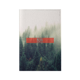 Обложка для паспорта матовая кожа с принтом Северный лес в Санкт-Петербурге, натуральная матовая кожа | размер 19,3 х 13,7 см; прозрачные пластиковые крепления | forest | nord | north | pagan | vikikngs | викинги | лес | лесник | норд | один | север | язычество