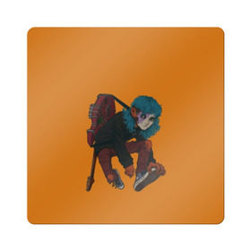 Магнит виниловый Квадрат с принтом Sally Face в Санкт-Петербурге, полимерный материал с магнитным слоем | размер 9*9 см, закругленные углы | face | face sally | sal | salli | sally | sally face | sally fisher | голубые волосы | игра | парень в маске | сал | сал фишер | салли | салли фейс | фейс