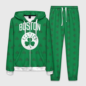 Мужской костюм 3D с принтом Boston Celtics в Санкт-Петербурге, 100% полиэстер | Манжеты и пояс оформлены тканевой резинкой, двухслойный капюшон со шнурком для регулировки, карманы спереди | Тематика изображения на принте: boston | boston celtics | celtics | бостон | бостон селтикс