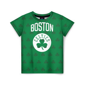 Детская футболка 3D с принтом Boston Celtics в Санкт-Петербурге, 100% гипоаллергенный полиэфир | прямой крой, круглый вырез горловины, длина до линии бедер, чуть спущенное плечо, ткань немного тянется | boston | boston celtics | celtics | бостон | бостон селтикс