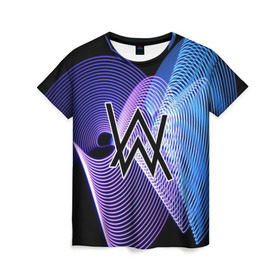 Женская футболка 3D с принтом alan walker в Санкт-Петербурге, 100% полиэфир ( синтетическое хлопкоподобное полотно) | прямой крой, круглый вырез горловины, длина до линии бедер | alan walker | club | music | клуб | клубная музыка | клубняк