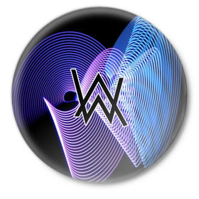 Значок с принтом alan walker в Санкт-Петербурге,  металл | круглая форма, металлическая застежка в виде булавки | alan walker | club | music | клуб | клубная музыка | клубняк