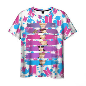 Мужская футболка 3D с принтом Bts Lover Yourself в Санкт-Петербурге, 100% полиэфир | прямой крой, круглый вырез горловины, длина до линии бедер | bangtan | boy | j hope | jimin | jin | jungkook | korea | luv | rm | suga | v | with | бтс | кей | поп