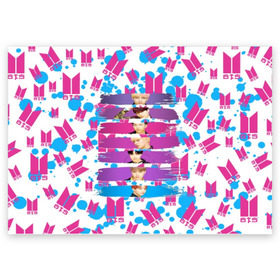 Поздравительная открытка с принтом Bts Lover Yourself в Санкт-Петербурге, 100% бумага | плотность бумаги 280 г/м2, матовая, на обратной стороне линовка и место для марки
 | bangtan | boy | j hope | jimin | jin | jungkook | korea | luv | rm | suga | v | with | бтс | кей | поп