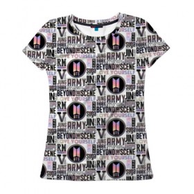 Женская футболка 3D с принтом BTS Lifestyle в Санкт-Петербурге, 100% полиэфир ( синтетическое хлопкоподобное полотно) | прямой крой, круглый вырез горловины, длина до линии бедер | Тематика изображения на принте: 