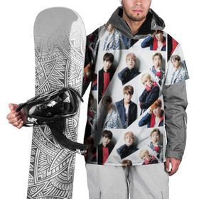 Накидка на куртку 3D с принтом BTS Collage в Санкт-Петербурге, 100% полиэстер |  | bangtan | boy | j hope | jimin | jin | jungkook | korea | luv | rm | suga | v | with | бтс | кей | поп
