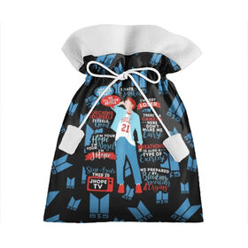 Подарочный 3D мешок с принтом BTS J-Hope Quotes в Санкт-Петербурге, 100% полиэстер | Размер: 29*39 см | bangtan | boy | j hope | jimin | jin | jungkook | korea | luv | rm | suga | v | with | бтс | кей | поп