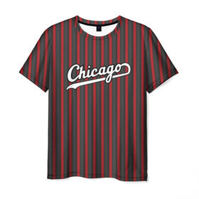 Мужская футболка 3D с принтом Chicago Bulls classic в Санкт-Петербурге, 100% полиэфир | прямой крой, круглый вырез горловины, длина до линии бедер | Тематика изображения на принте: chicago bulls | nba | нба | чикаго