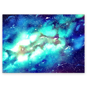 Поздравительная открытка с принтом Звёздное небо в Санкт-Петербурге, 100% бумага | плотность бумаги 280 г/м2, матовая, на обратной стороне линовка и место для марки
 | galaxy | nebula | space | star | абстракция | вселенная | галактика | звезда | звезды | космический | планеты