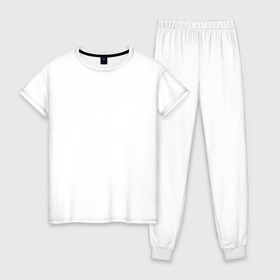 Женская пижама хлопок с принтом PSG в Санкт-Петербурге, 100% хлопок | брюки и футболка прямого кроя, без карманов, на брюках мягкая резинка на поясе и по низу штанин | 