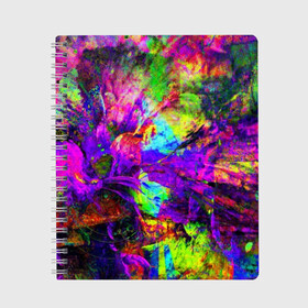 Тетрадь с принтом Буйство цвета в Санкт-Петербурге, 100% бумага | 48 листов, плотность листов — 60 г/м2, плотность картонной обложки — 250 г/м2. Листы скреплены сбоку удобной пружинной спиралью. Уголки страниц и обложки скругленные. Цвет линий — светло-серый
 | abstraction | watercolor | абстракция красок | акварель | брызги красок | живопись | краска | потертость красок | размытые краски | текстуры | яркие краски